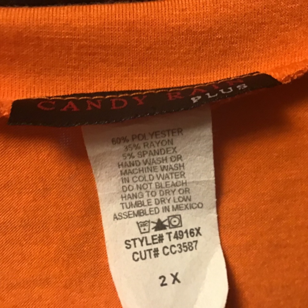 Candy Rain Orange Top 2X - Picture 3 of 3